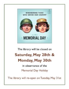 Closed-Memorial Holiday